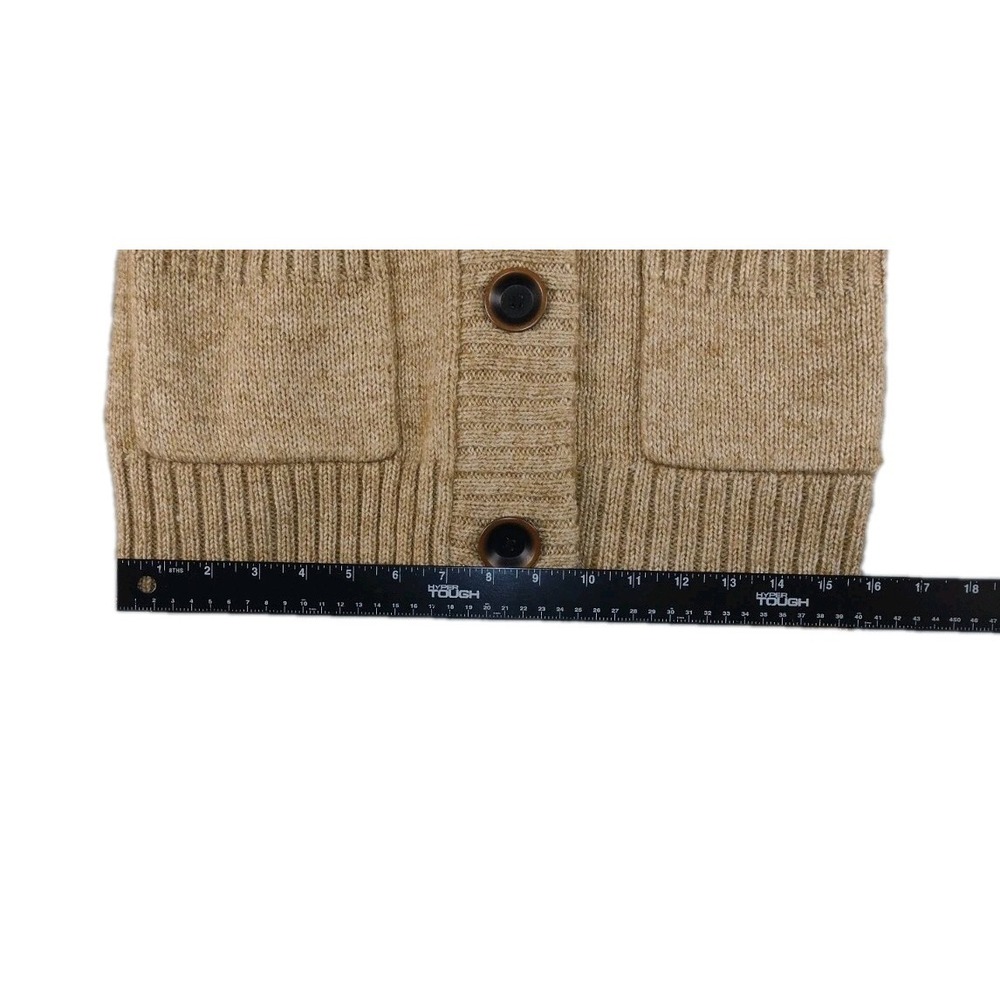 Ak Anne Klein Wool Blend Cardigan Women's LG Camel Knit Sweater Chunky Belted - Picture 9 of 11